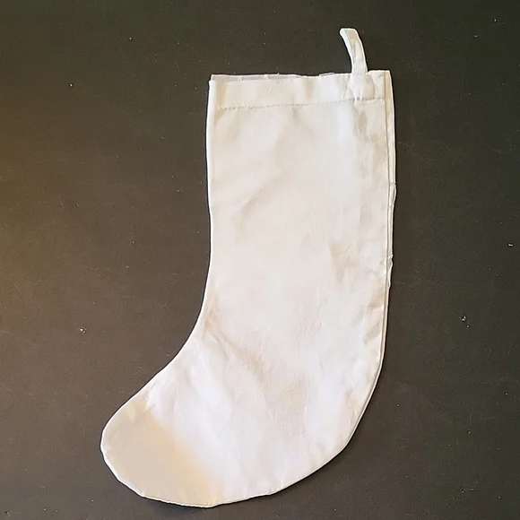 Elegant White Cotton Battenburg Christmas Stocking, Ready for Crafting! 12" - Picture 8 of 11